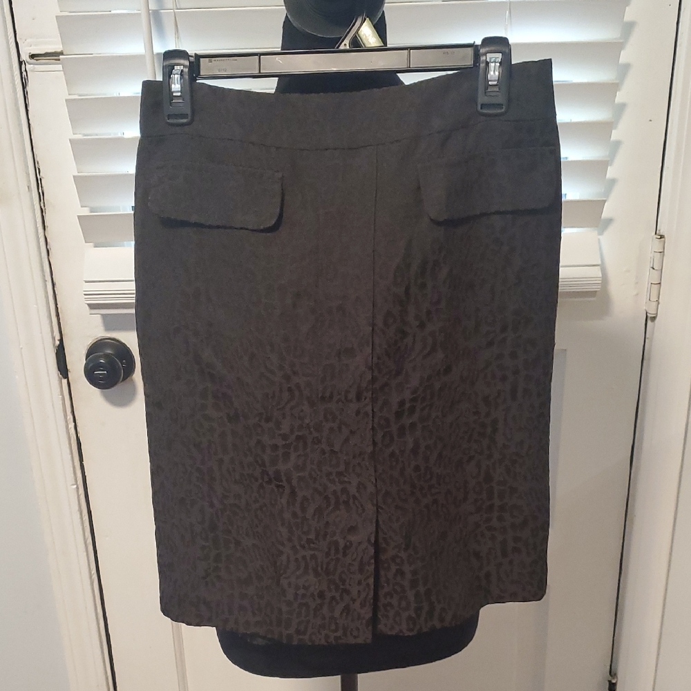 Ann Taylor Animal Print Textured Pencil Skirt